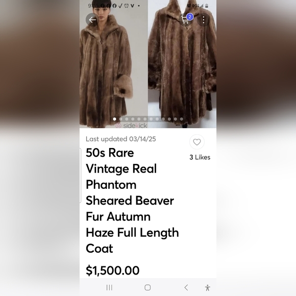 Authentic Designer longline 47" authentic vintage fur mint vtg Pauline Trigere - Picture 15 of 16